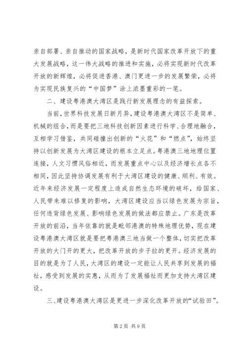 粤港澳大湾区发展规划纲要心得体会四篇.docx