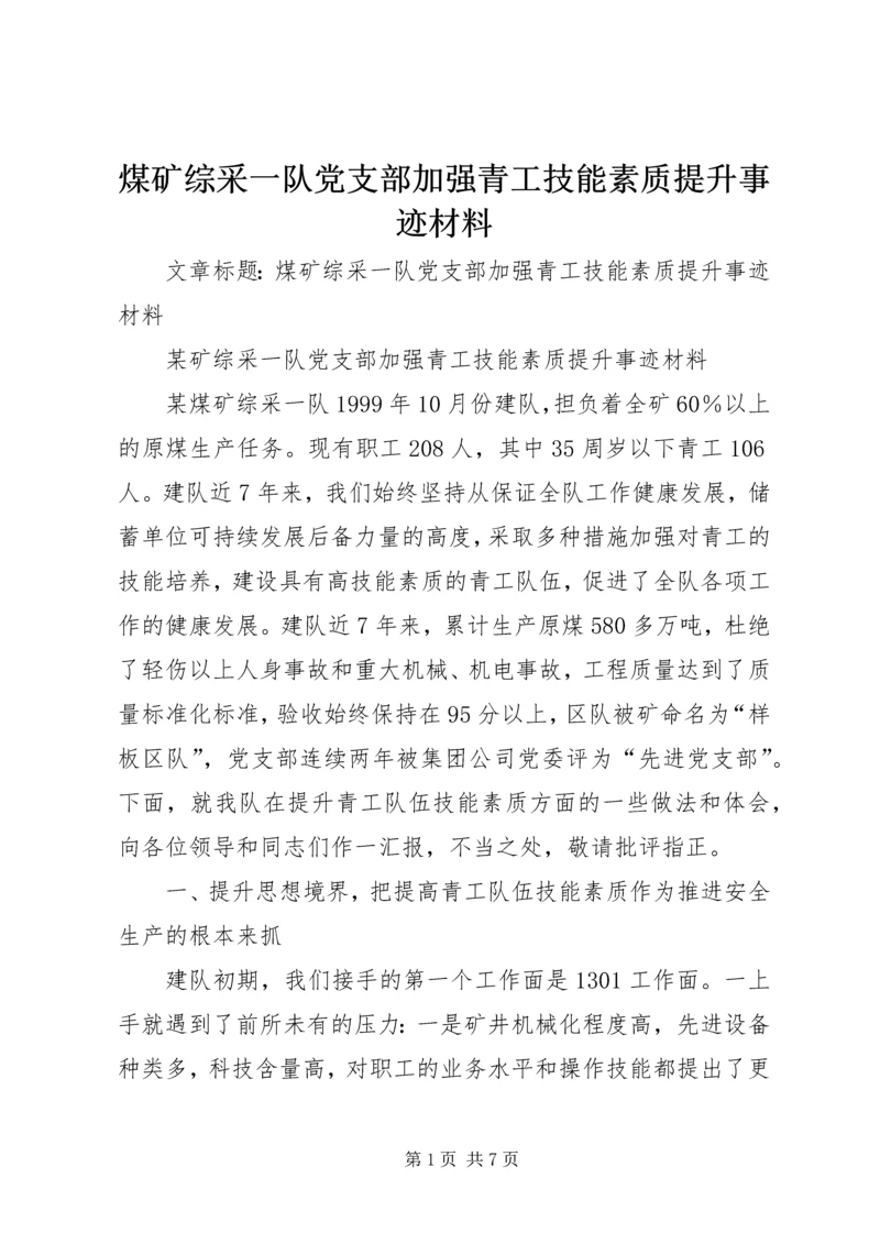 煤矿综采一队党支部加强青工技能素质提升事迹材料 (2).docx