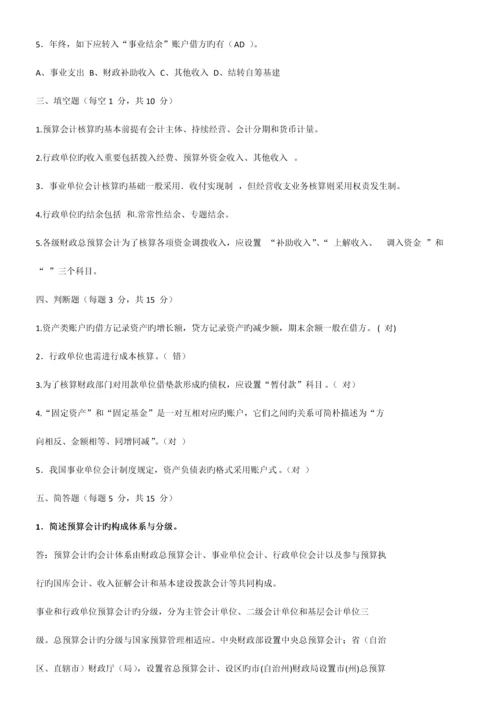 2023年川大预算会计模拟题在线作业汇总.docx