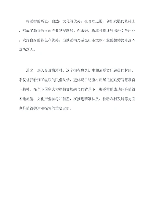 参观淡溪镇梅溪村心得体会