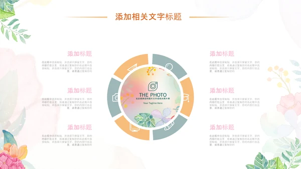 小清新时尚文艺韩范手绘花卉ppt动态模板