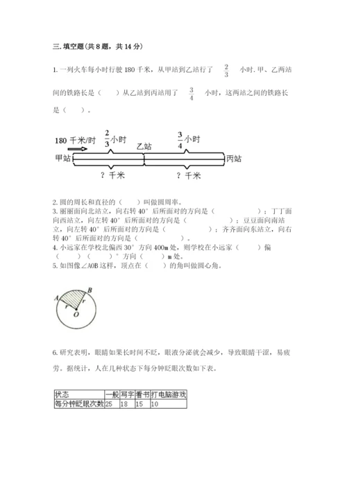 2022人教版六年级上册数学期末卷附参考答案【轻巧夺冠】.docx