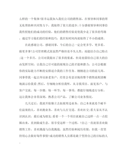 精编之销售新员工个人工作总结范文.docx