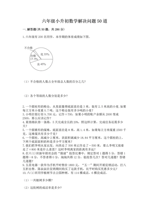 六年级小升初数学解决问题50道及参考答案ab卷.docx