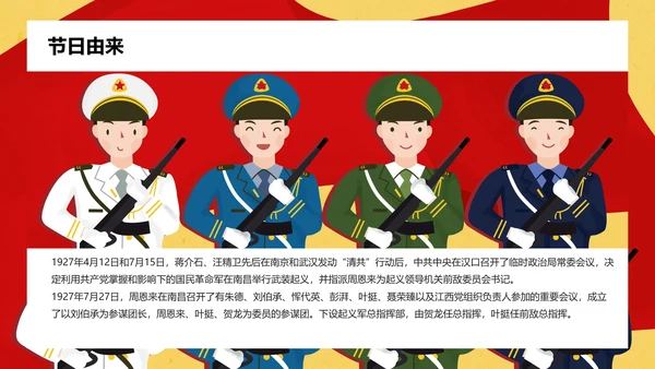 八一建军节主题教学班会PPT课件