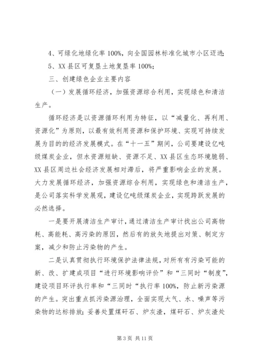 关于创建绿色企业的实施意见.docx