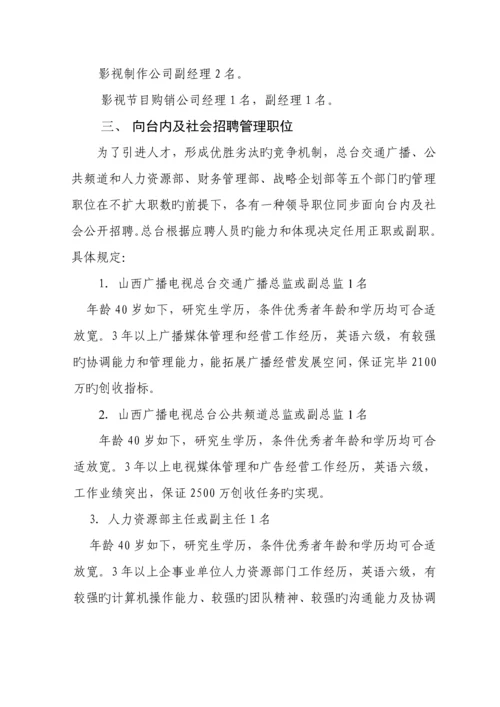 山西广播电视总台公开竞聘实施专题方案.docx