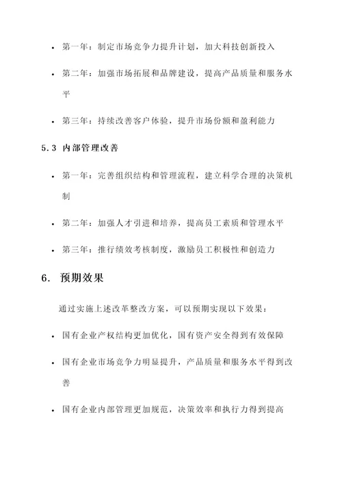 国有企业改革整改方案