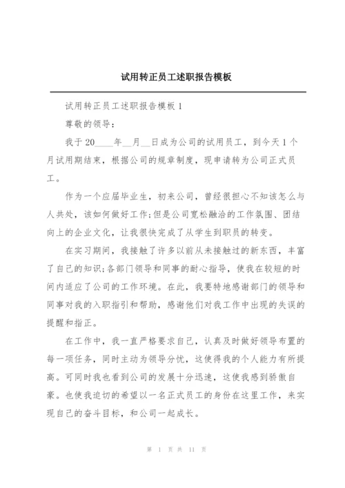 试用转正员工述职报告模板.docx