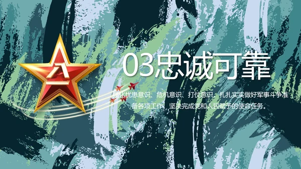 迷彩风军事部队主题工作总结PPT