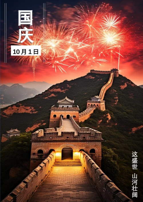 喜庆国庆山河海报背景