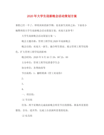 精编之年大学生迎新晚会活动策划方案.docx