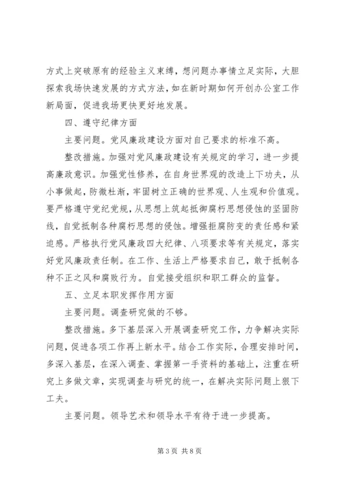 党员四个意识方面存在的问题及整改措施.docx