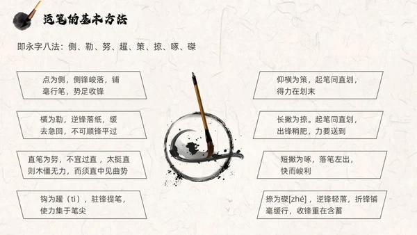 褐色古风水墨中国毛笔书法培训PPT模板