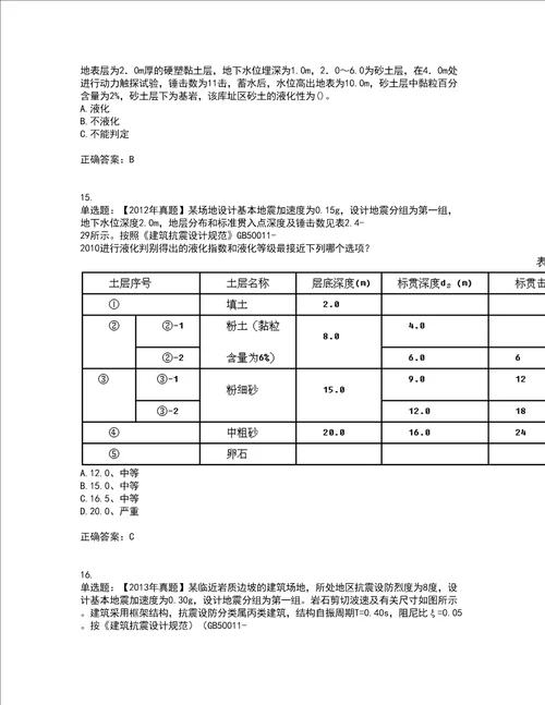 岩土工程师专业案例考前难点 易错点剖析点睛卷答案参考80