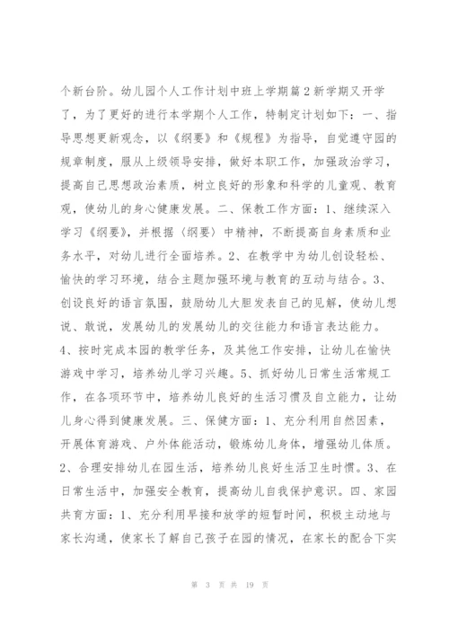 幼儿园个人工作计划中班上学期6篇.docx
