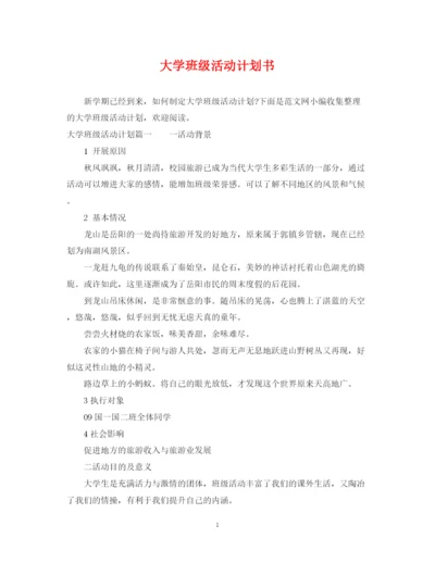 精编之大学班级活动计划书.docx