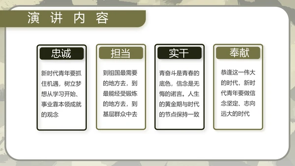 迷彩风军事部队演讲PPT