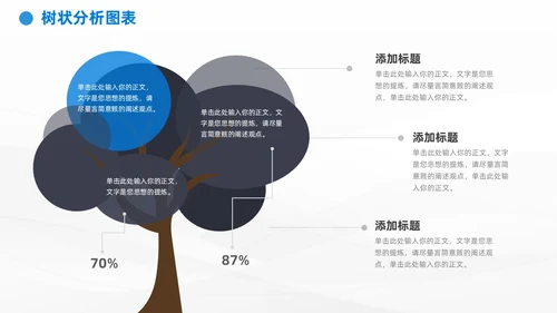 商务蓝黑通用树状图表数据分析PPT模板