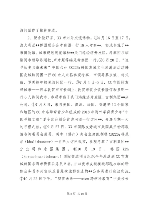 市外侨办XX年工作总结及XX年计划.docx