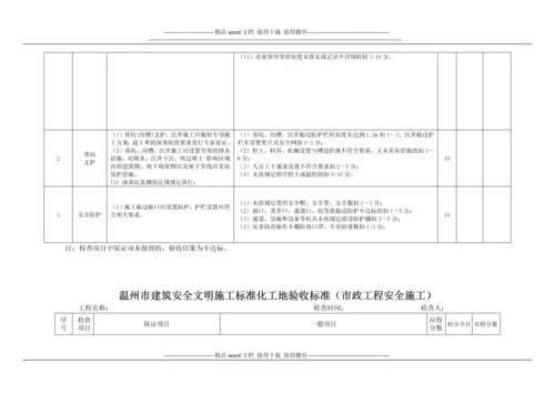 温州市建筑安全文明施工市政工程标准工地验收标准.docx