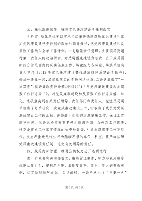 机关事务局反腐倡廉工作计划.docx