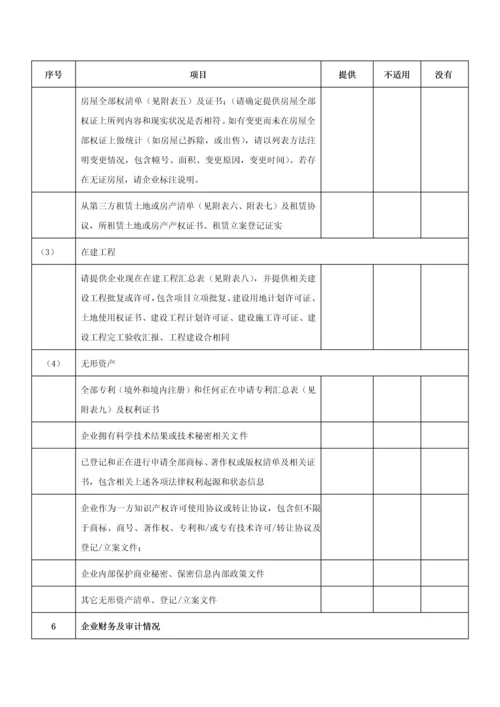 目标公司法律尽职调查清单北京律师事务所版.docx