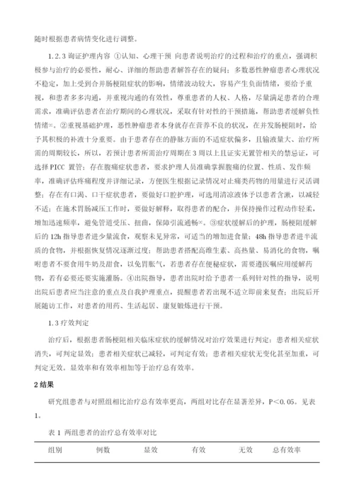 恶性肿瘤合并肠梗阻护理中循证护理的应用.docx