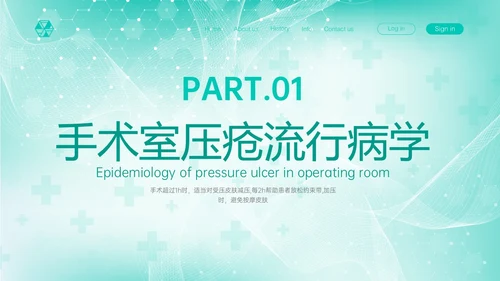 蓝色简约医疗手术室压力性损伤