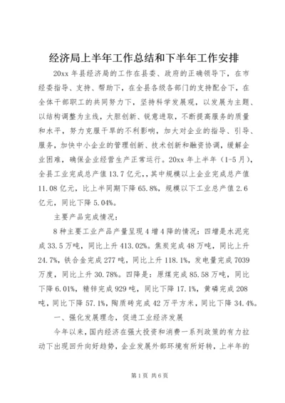 经济局上半年工作总结和下半年工作安排精编.docx