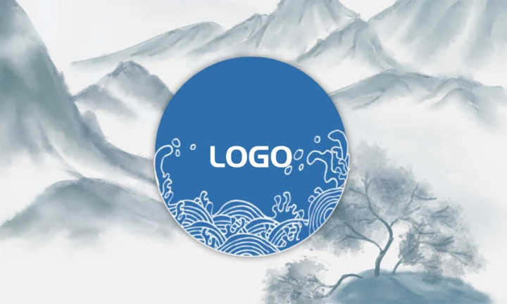 中国风山水主题个人名片模板