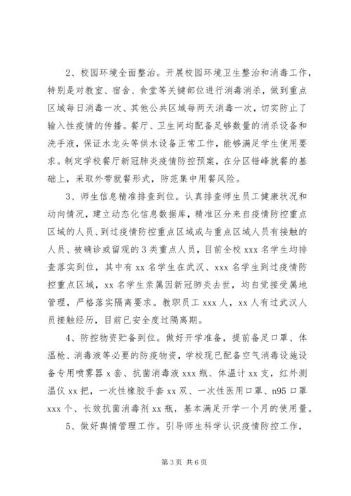 学校疫情防控工作自查情况报告.docx