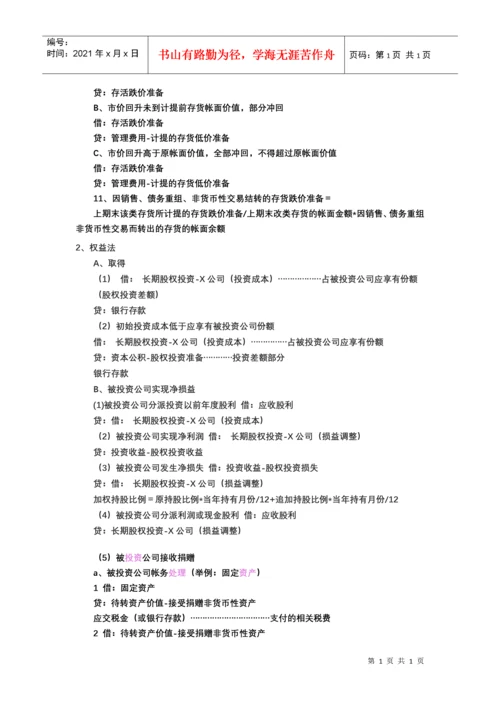 精华版会计分录大全.docx