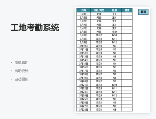 工地考勤系统