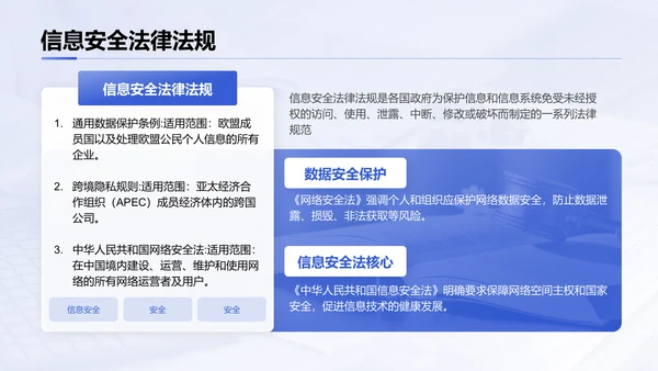 紫色3D风信息安全与职场风险防范PPT模板