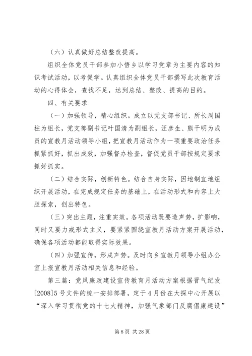 集团系统XX年度“党风廉政建设宣传教育月”活动方案.docx