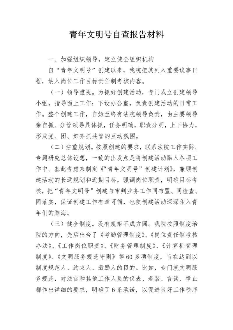 青年文明号自查报告材料.docx