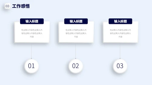 蓝色白色微粒体简约风瀑布流IT述职报告PPT模板