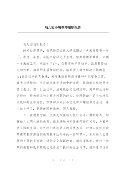 幼儿园小班教师述职报告.docx