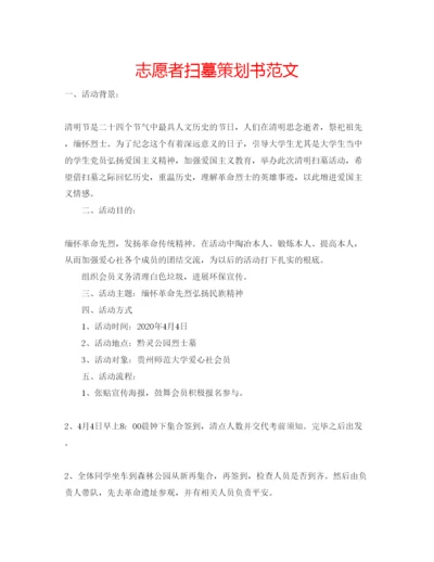 精编志愿者扫墓策划书范文.docx