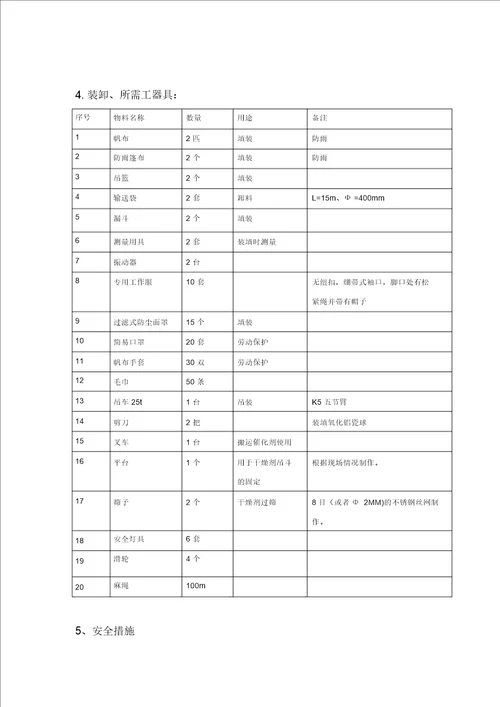 填料装填安装施工方案