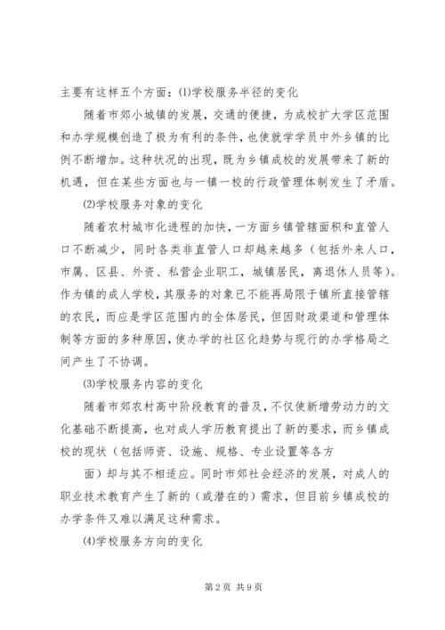 关于乡镇成校发展走向问题的思考.docx