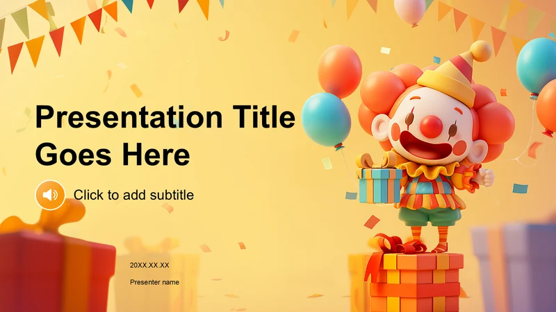 橙色插画风愚人节趣味活动策划PPT主题