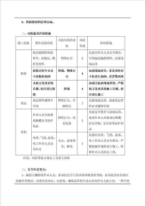 钢筋大棚拆除安全技术交底共6页