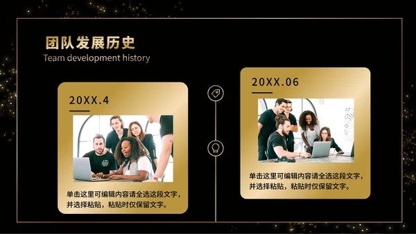 黑金商务企业团队成员介绍PPT模板