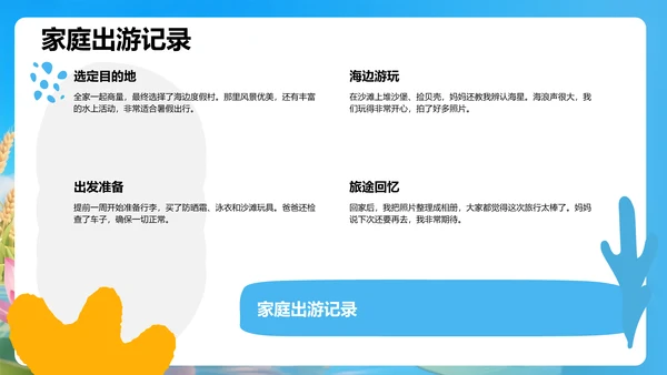我的暑假生活记录PPT模板