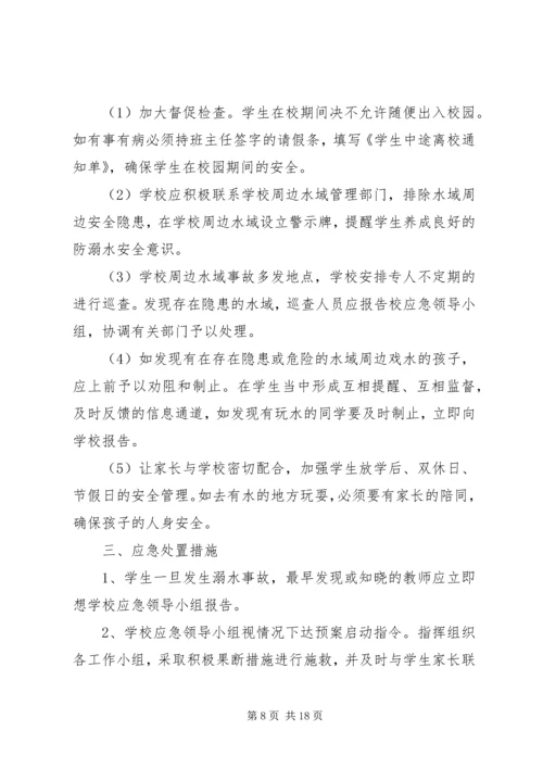 西河头小学防溺水工作安全应急预案.docx