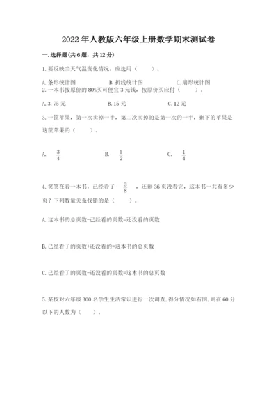 2022年人教版六年级上册数学期末测试卷附参考答案【达标题】.docx