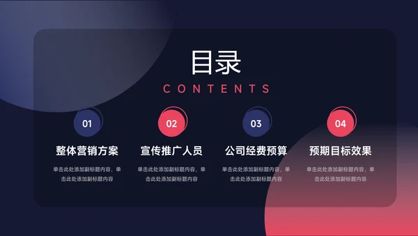 红蓝暗色商务潮流品牌营销策划PPT模板