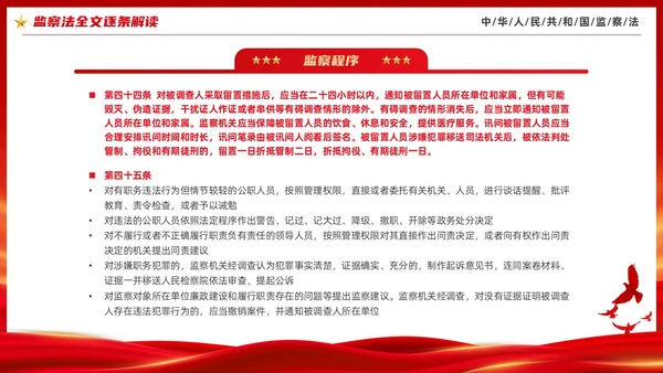红色大气庄严监察法解读学习培训PPT条例监察